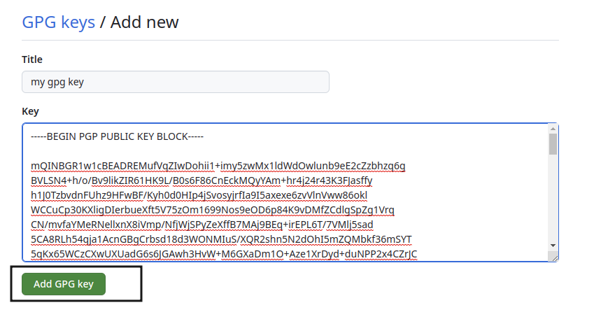 github add gpg key